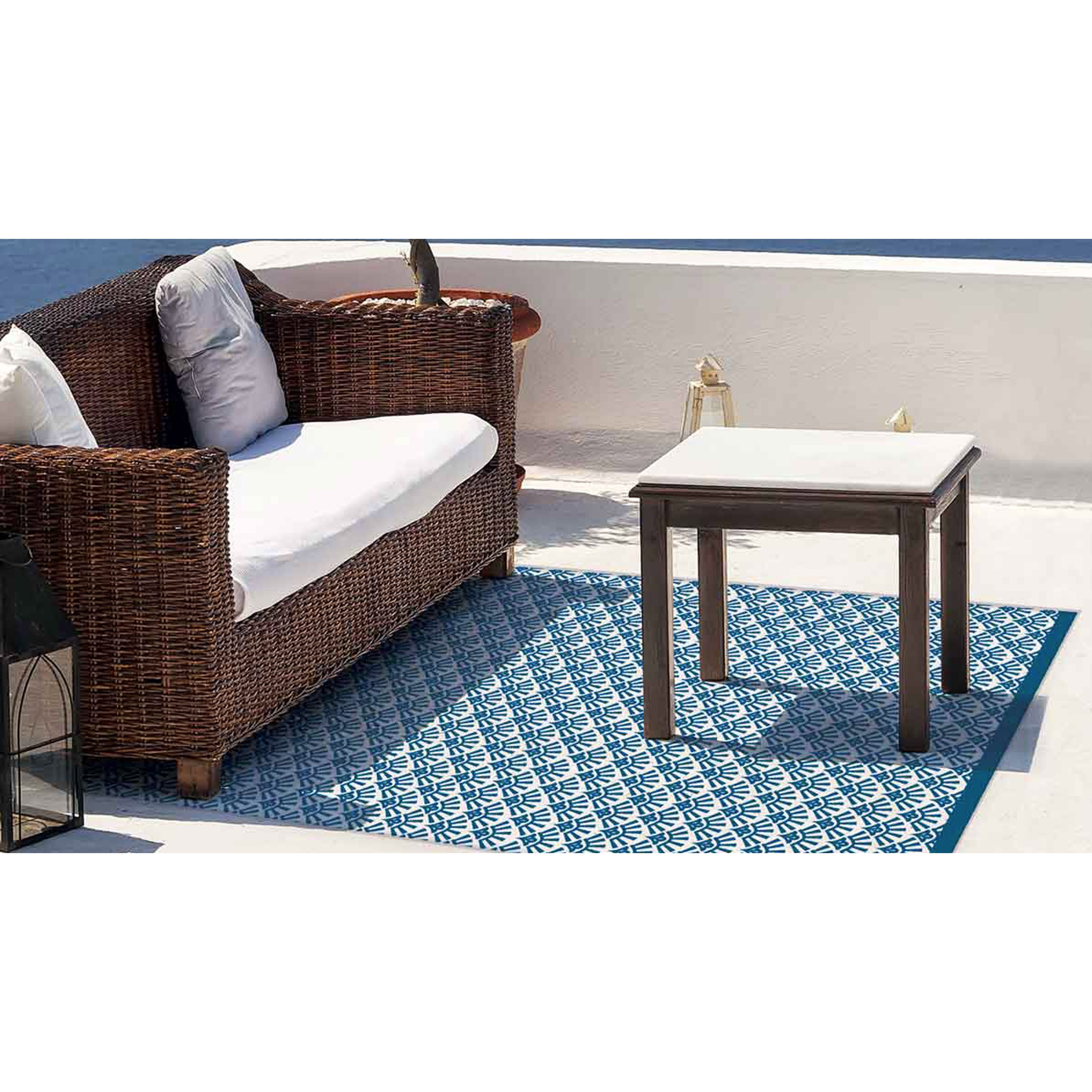 Tapis extérieur bleu