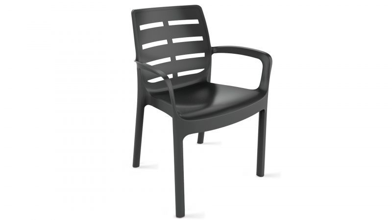 chaise de jardin en plastique gris