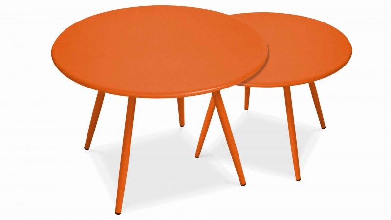 table basse jardin design orange