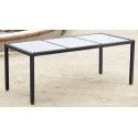Table de jardin en résine tressée structure aluminium Table de jardin en résine tressée structure aluminium