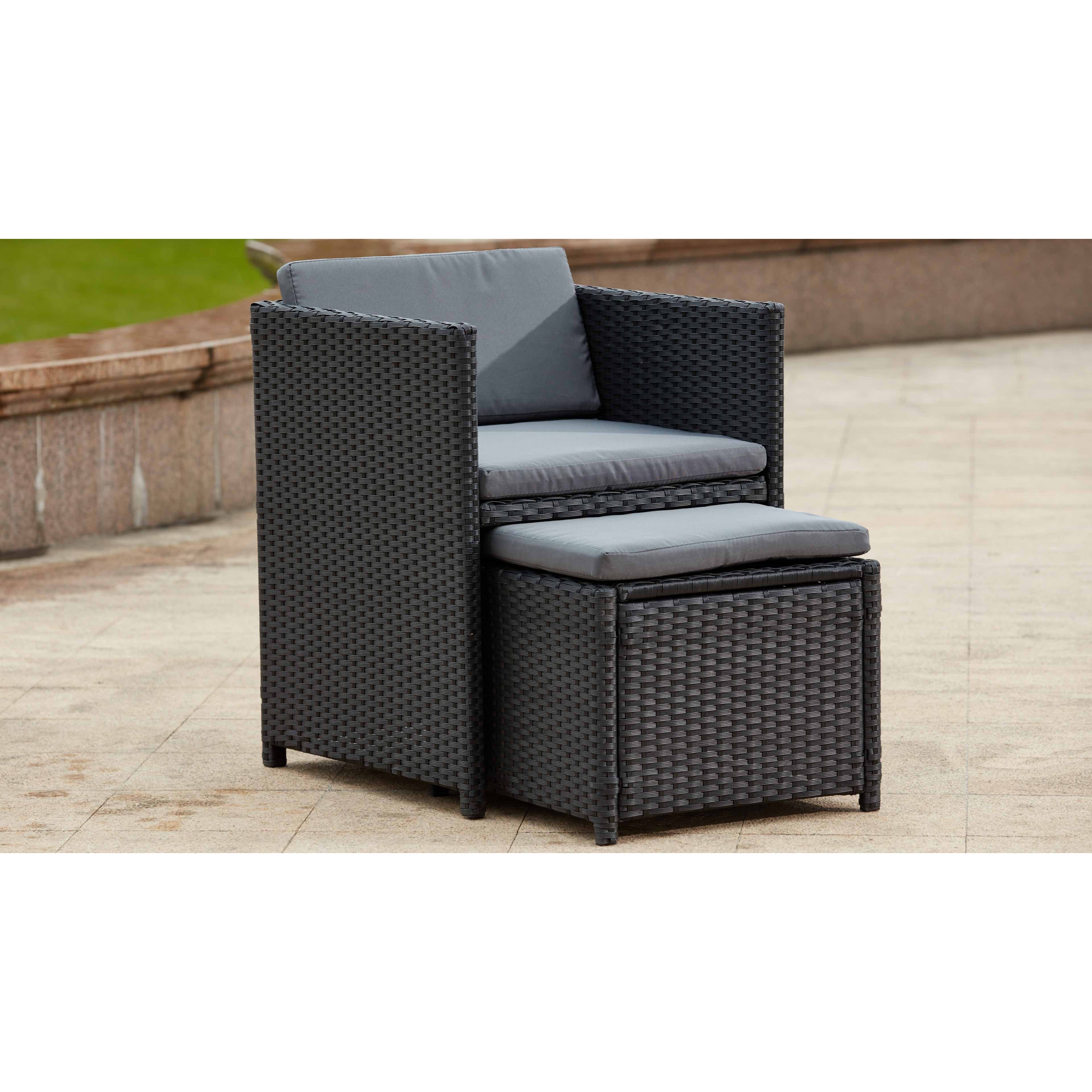 Sophia Salon De Jardin Encastrable 8 Places En Resine Tressee