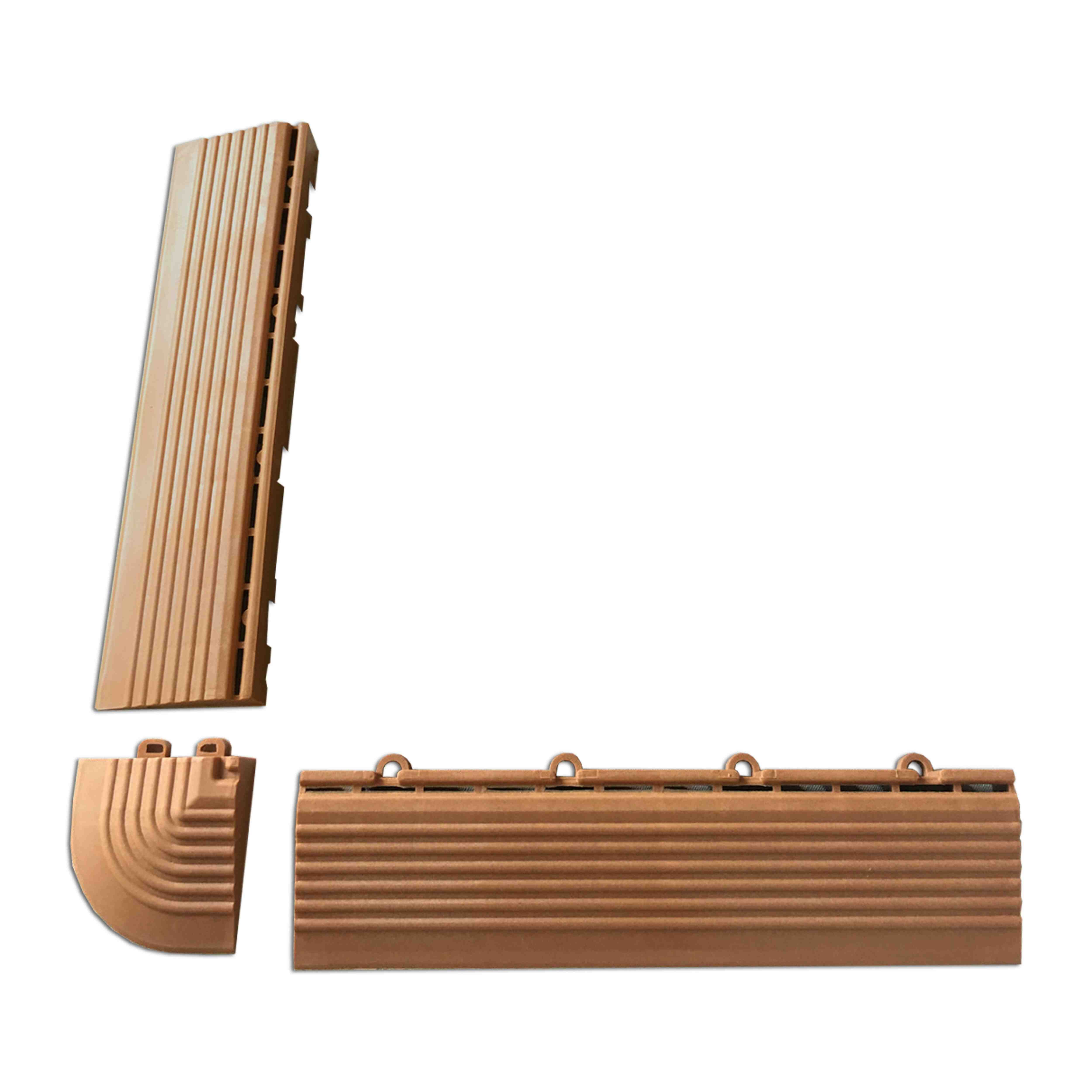 Coins et bordures marrons pour dalles clipsables