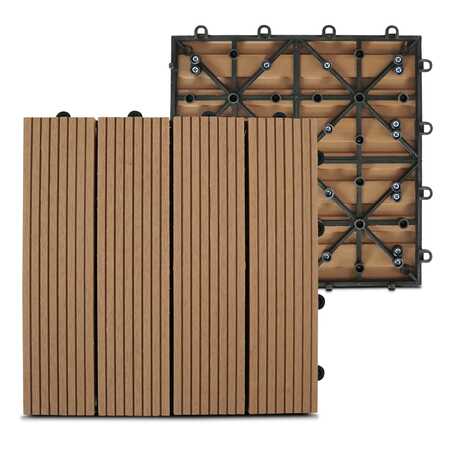 Dalle de terrasse clipsable en bois composite Dalle de terrasse clipsable en bois composite