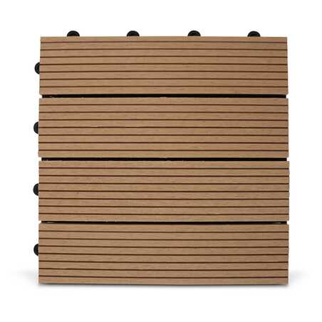 Dalle de terrasse clipsable en bois composite Dalle de terrasse clipsable en bois composite