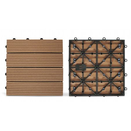 Dalle de terrasse clipsable en bois composite Dalle de terrasse clipsable en bois composite