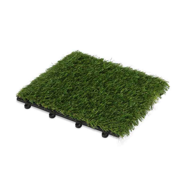 Lot de 10 Dalles extérieurs clipsables en gazon artificiel 30 x 30 x 2,5 cm  Hobby Tech - Cdiscount Jardin