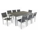 Table de jardin en aluminium et 8 fauteuils en textilène Table de jardin en aluminium et 8 fauteuils en textilène