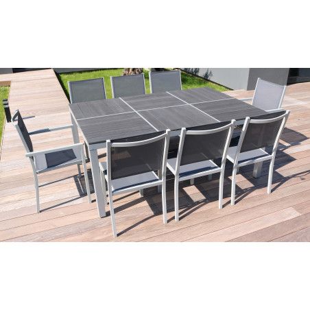 Table jardin aluminium et 8 fauteuils jardin Table jardin aluminium et 8 fauteuils jardin