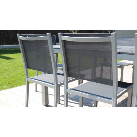 Zoom textilène dossier fauteuil jardin Oviala Zoom textilène dossier fauteuil jardin Oviala