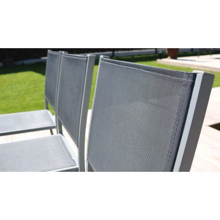 Zoom textilène dossier chaise jardin Oviala Zoom textilène dossier chaise jardin Oviala
