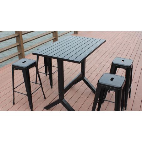 Table de bar et 4 tabourets mobilier jardin Table de bar et 4 tabourets mobilier jardin