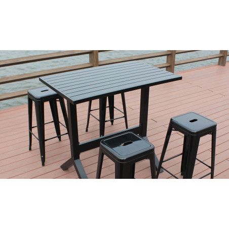 Table jardin haute 4 tabourets Table jardin haute 4 tabourets