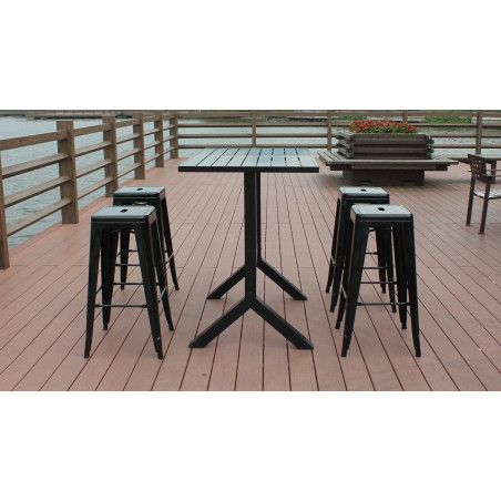 Table de jardin haute et 4 tabourets Table de jardin haute et 4 tabourets