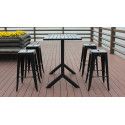 Table de jardin haute et 4 tabourets OVIALA Table de jardin haute et 4 tabourets OVIALA
