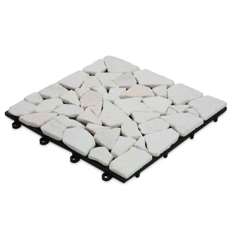 Dalle de galets blancs clipsable