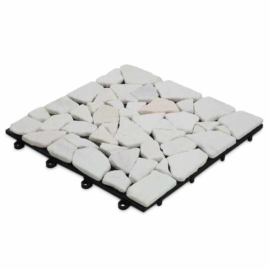 Dalle de galets blancs clipsable