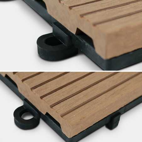 Dalle de terrasse clipsable en bois composite Dalle de terrasse clipsable en bois composite