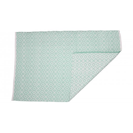 Tapis extérieur bleu clair et blanc