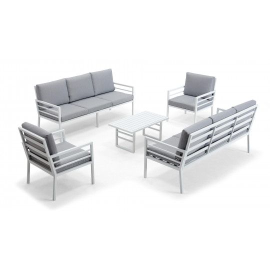 Salon de jardin 8 places, 2 canapés, 2 fauteuils, 1 table basse