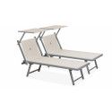 Bain de soleil blancs avec ombrelles lot de 2 Bain de soleil blancs avec ombrelles lot de 2