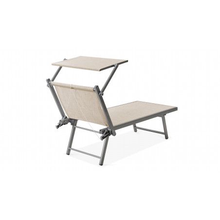 Bain de soleil design blanc + ombrelle Bain de soleil design blanc + ombrelle