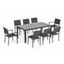 Table de jardin 8 places en aluminium et céramique motif Tripod Table de jardin 8 places en aluminium et céramique motif Tripod