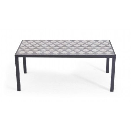 Table de jardin en aluminium et céramique motif Tripod Table de jardin en aluminium et céramique motif Tripod