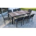 Salon de jardin 8 places en aluminium et céramique gris anthracite motif Patchwork | TIVOLI Salon de jardin 8 places en aluminium et céramique gris anthracite motif Patchwork | TIVOLI
