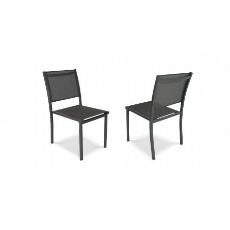 Chaise de jardin gris anthracite en aluminium et textilène | TIVOLI Chaise de jardin gris anthracite en aluminium et textilène | TIVOLI