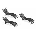 Lot de 3 bains de soleil Acapulco en métal et fil de résine Lot de 3 bains de soleil Acapulco en métal et fil de résine