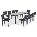 Salon de jardin 10 places table en céramique motif tripod Salon de jardin 10 places table en céramique motif tripod