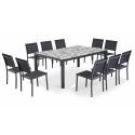 Salon de jardin 10 places table en céramique motif Diamond Salon de jardin 10 places table en céramique motif Diamond