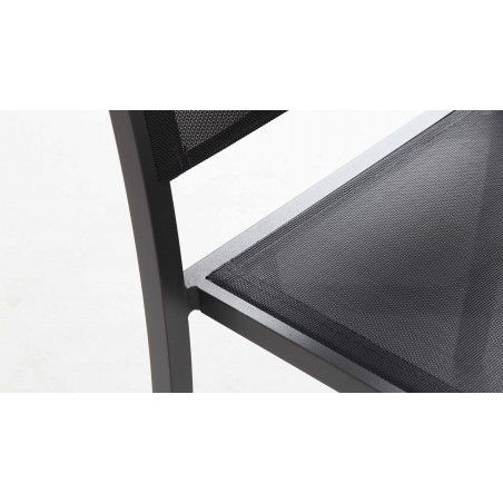 Zoom assise chaise de jardin empilable alu gris foncé Zoom assise chaise de jardin empilable alu gris foncé