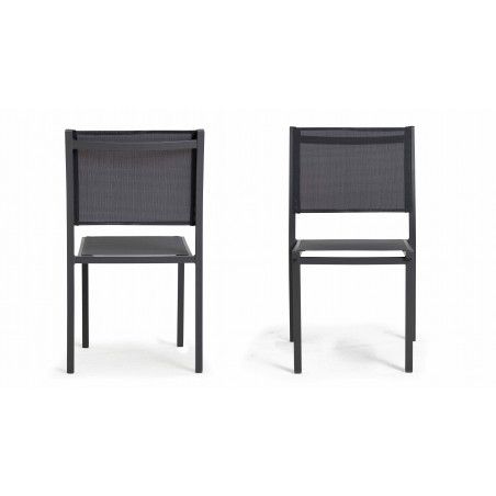 Chaises de jardin empilables alu gris foncé Chaises de jardin empilables alu gris foncé