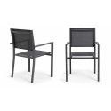 Fauteuils de jardin empilables alu gris foncé | TIVOLI Fauteuils de jardin empilables alu gris foncé | TIVOLI