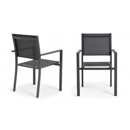 Fauteuils de jardin empilables alu gris foncé | TIVOLI Fauteuils de jardin empilables alu gris foncé | TIVOLI