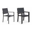 Fauteuils de jardin empilables alu gris foncé Fauteuils de jardin empilables alu gris foncé