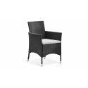 Fauteuil de jardin en résine tressée avec coussin blanc| HENDAYE Fauteuil de jardin en résine tressée avec coussin blanc| HENDAYE