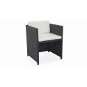 Fauteuils de jardin en résine tressée avec coussins blancs | BIARRITZ Fauteuils de jardin en résine tressée avec coussins blancs | BIARRITZ