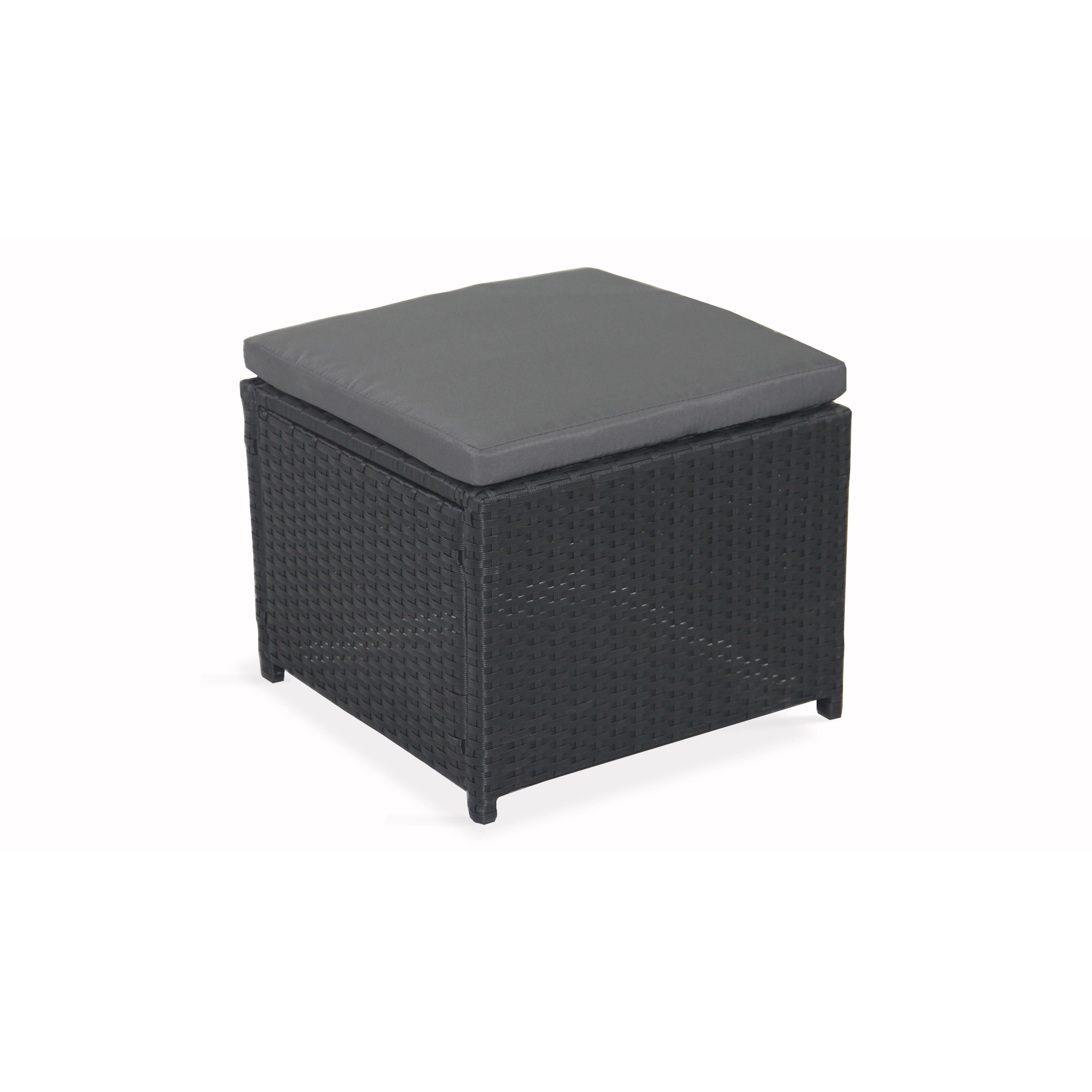 Lot de 4 poufs de jardin en résine tressée BIARRITZ