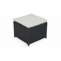 Pouf de jardin en résine avec coussin blanc Pouf de jardin en résine avec coussin blanc