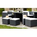 Lot de 4 poufs de jardin en résine Lot de 4 poufs de jardin en résine