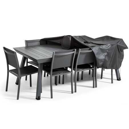 Housse de table de jardin noire 240 x 130 cm