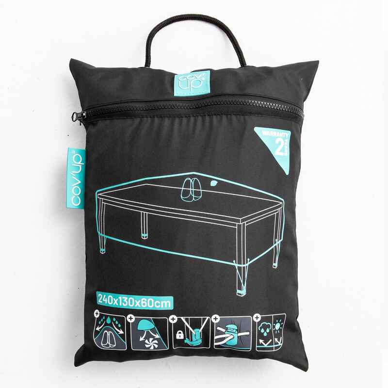 Housse de table de jardin noire 240 x 130 cm