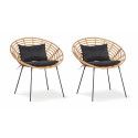 Lot de 2 fauteuils imitation rotin Lot de 2 fauteuils imitation rotin