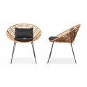 Fauteuil en rotin pied métal Fauteuil en rotin pied métal