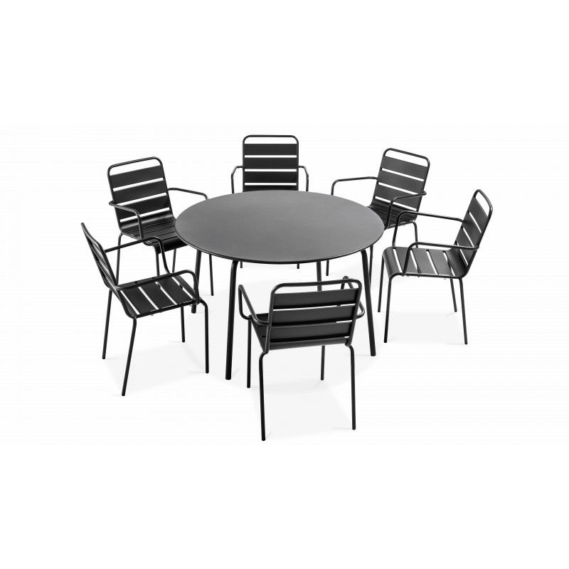 Table ronde intérieure et 6 fauteuils Table ronde intérieure et 6 fauteuils