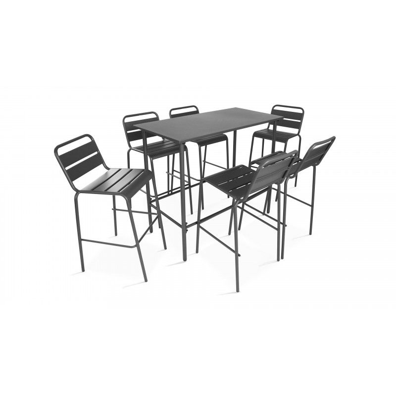 Table haute intérieure et 6 tabourets Table haute intérieure et 6 tabourets