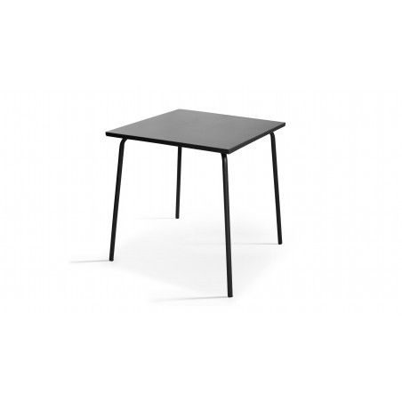 Petite table grise carrée en métal Petite table grise carrée en métal