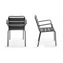Chaise accoudoirs en métal gris Chaise accoudoirs en métal gris